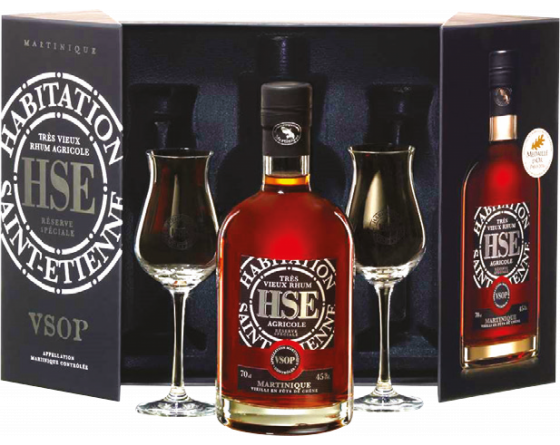 HSE VSOP - Rhum Martinique Coffret 2 verres - La Cave du Vigneron Toulon