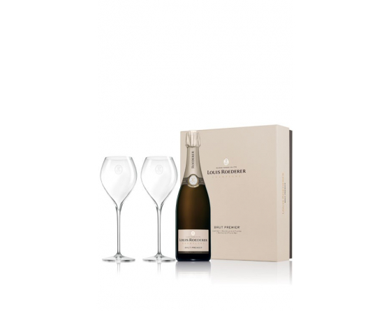 Champagne Louis Roederer - Brut Premier - Coffret + 2 flûtes - La Cave du Vigneron Toulon
