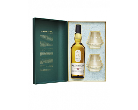 Lagavulin 8 ans - Coffret 2 verres - Whisky Ecosse - La Cave du Vigneron Toulon