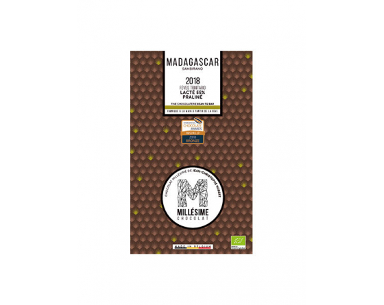 Millésime - Chocolat Madagascar Lait 55% Praliné - La Cave du Vigneron Toulon