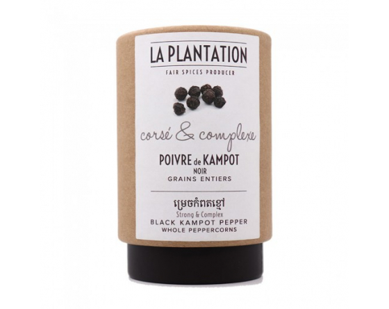 50 g de poivre de Kampot noir Bio disponible sur Poivre & Ko