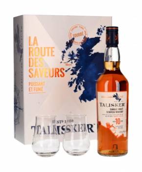 Talisker 10 ans - Single Malt Scotch Whisky - Coffret 2 verres - Ile de Skye