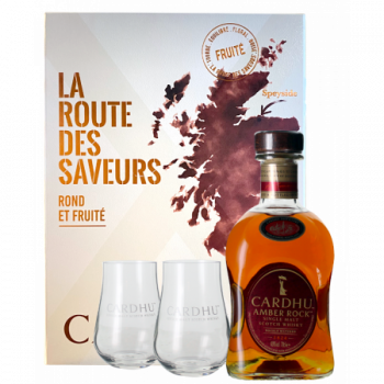 Cardhu Amber Rock - Speyside Scotch Whisky - Coffret 2 verres