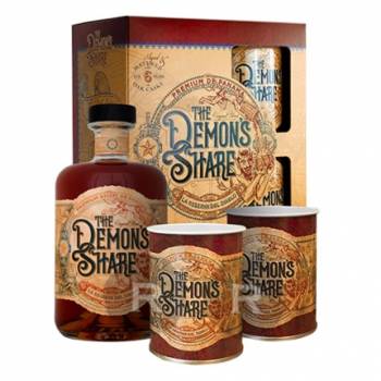 The Demon's Share 6 ans - Boisson spiritueuse à base de rhum du Panama - Coffret 2 timbales