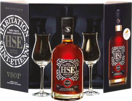 HSE VSOP - Rhum vieux de Martinique - Coffret 2 verres